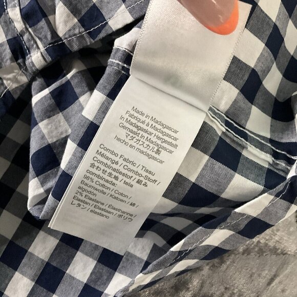 Crewcuts Boys 2T Button Down Up Longsleeve Top Blue White Check Gingham Shirt - Picture 6 of 8